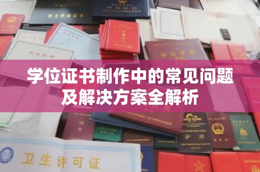 政和学位证书制作中的常见问题及解决方案全解析