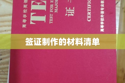 政和签证制作的材料清单