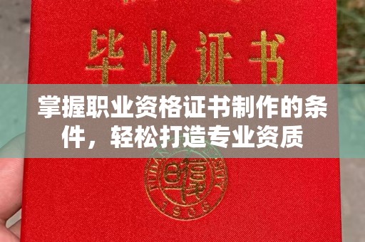 政和掌握职业资格证书制作的条件，轻松打造专业资质