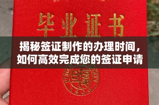 政和揭秘签证制作的办理时间，如何高效完成您的签证申请