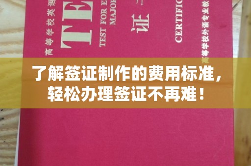 政和了解签证制作的费用标准，轻松办理签证不再难！