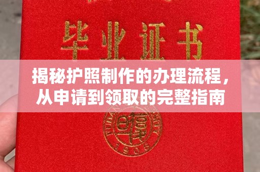 政和揭秘护照制作的办理流程，从申请到领取的完整指南